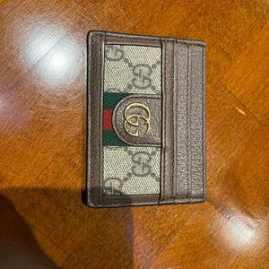 Authentic Gucci brown ophidia GG card case